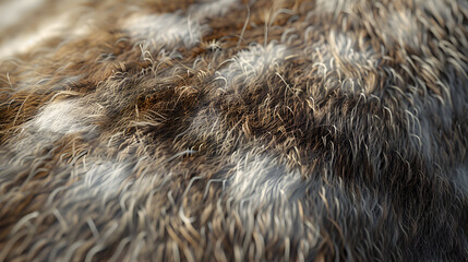 close up of a deer fur texture, soft and realistic background