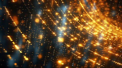 Aufkleber - Matrix number background, number color is gold, near future, science fiction, non-light particles are flying around. Generative AI.