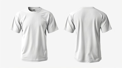 Wall Mural - plain white t-shirt mockup design. front and back view