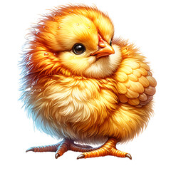 Wall Mural - Cute and Funny Playful Baby Chick Illustrations Clipart