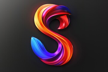 Poster - A close-up view of the letter s composed of vibrant, swirling patterns