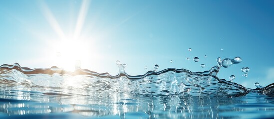 Poster - Sprinkling water under the bright sun with a copy space image.