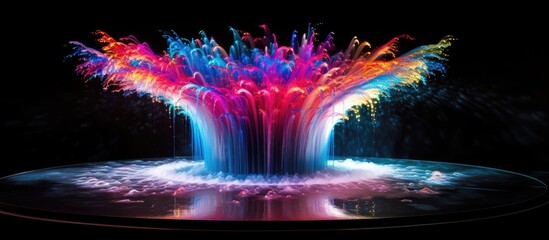 Aufkleber - A fountain with vibrant color flow, creating a mesmerizing display around the copy space image.