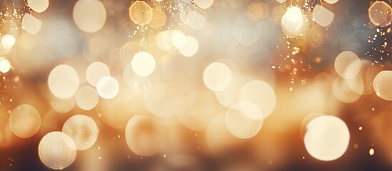 Poster - Abstract Christmas background with vintage glittering lights and bokeh effect, ideal for holiday-themed designs, with space for copy.