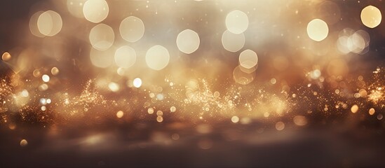 Poster - Abstract Christmas background with vintage glittering lights and bokeh effect, ideal for holiday-themed designs, with space for copy.