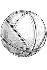 Canvas Print - A basketball ball on a clean white background
