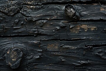 A close-up shot of a wooden surface with black paint applied, possibly for artistic or decorative purposes