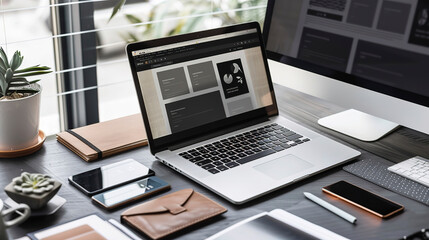Showcase modern web design with sleek layouts, intuitive user interfaces, and visually appealing elements that enhance user experience and engagement.