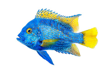 Blue Dempsey Fish Isolated on a Transparent Background
