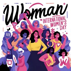 Wall Mural - International Women's Day (Illustration-typography)