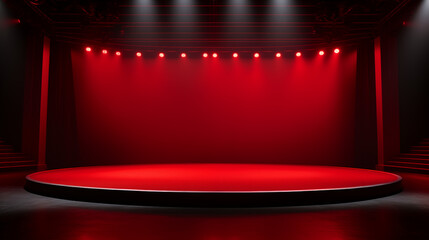 Wall Mural - red stage with spotlight