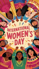 Wall Mural - International Women's Day (Illustration-typography)