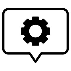 tech support, chat with gear icon