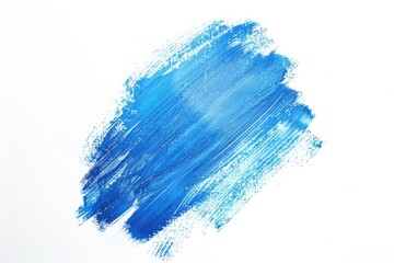 Single blue brush stroke on a white background, ideal for abstract art or design projects