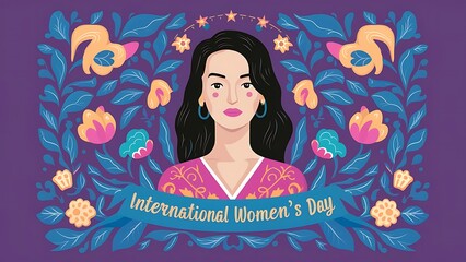 Wall Mural - International Women's Day (Illustration-typography)