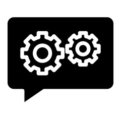 Poster - tech support, chat with gear icon