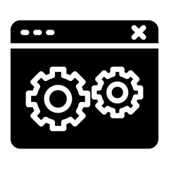 Poster - browser with gear, tech support icon