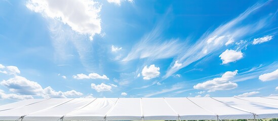 Poster - Detailed view of a wedding marquee roof area against a summer sky. Creative banner. Copyspace image