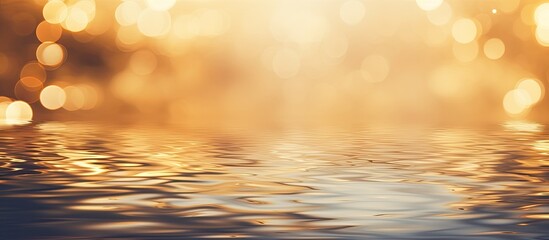 Aufkleber - Water golden bokeh background. Creative banner. Copyspace image