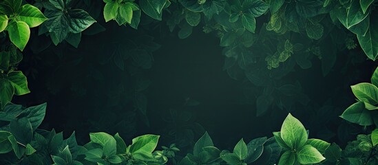 Poster - Abstract green leaf background. Creative banner. Copyspace image