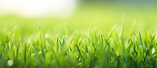 Poster - Young grass leaves in the garden. Creative banner. Copyspace image