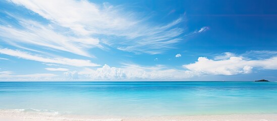 Poster - Beautiful sky on the beach. Creative banner. Copyspace image