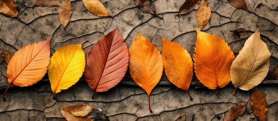 Poster - leaves are starting to dry out. Creative banner. Copyspace image