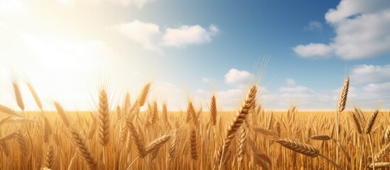 Poster - Golden wheat field. Creative banner. Copyspace image