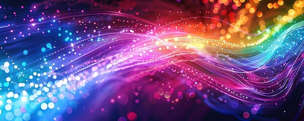 Poster - Abstract Colorful Bokeh Background with Flowing Lights