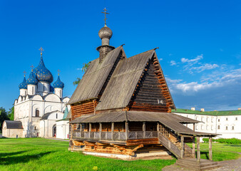 Wall Mural - Suzdal, Vladimir region, Russia, Golden Ring: Wooden Church of St. Nicholas the Wonderworker from Glotovo in the oldest Suzdal Kremlin