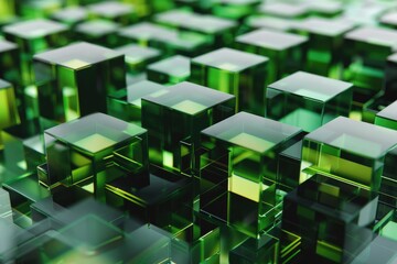 Poster - Stacked Green Cubes