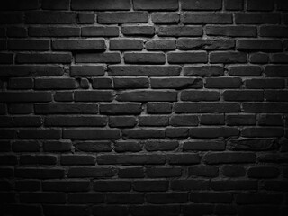 Wall Mural - Old painted brick wall black background. Black and white grunge urban texture with copy space.
