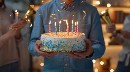 Canvas Print - The festive birthday cake