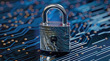 Padlock integrated with circuitry lines