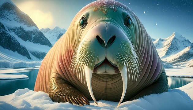 A portrait of a walrus 
