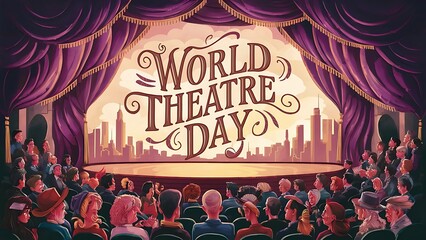 Wall Mural - World Theatre Day (Illustration-typography)