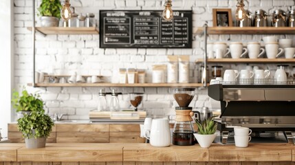 Wall Mural - The cozy coffee shop interior