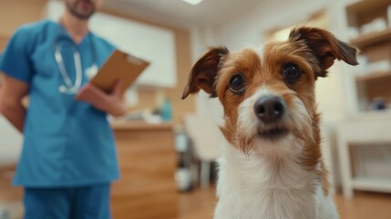 Wall Mural - The dog at the vet