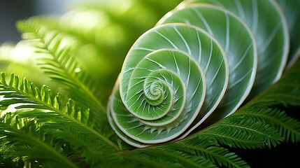 a macro photograph of a snail's shell, with spiral patterns and subtle textures illuminated by soft 