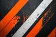 © Daria - Stylish white and orange elements on a vibrant black background with trendy stripes