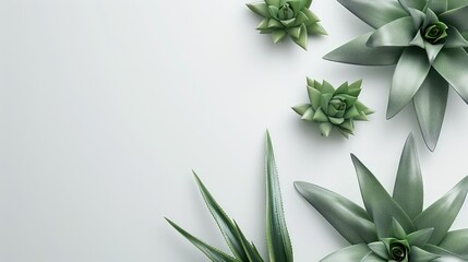 Wall Mural - White backdrop, plant isolated on white clean backgrounds