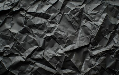 Canvas Print - rough crumpled black paper texture