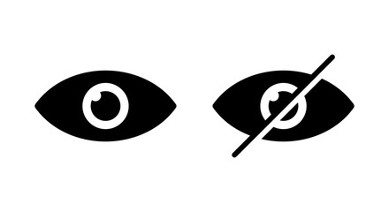 Poster - Eye and sensitive content icon. Social media violence post concept. Visible and invisible sign symbol