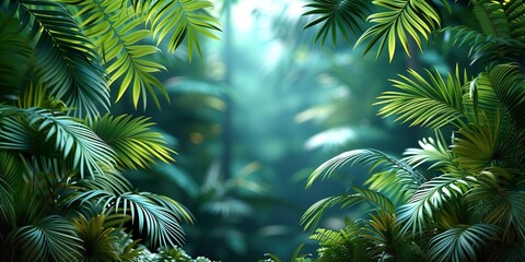 Poster - Tropical leaves pattern background 