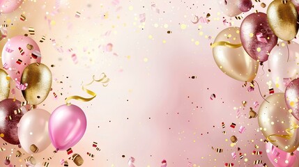 Canvas Print - pink background with balloons