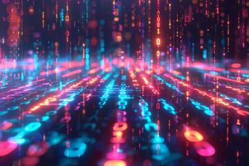Digital Binary Technology Background created with Generative AI