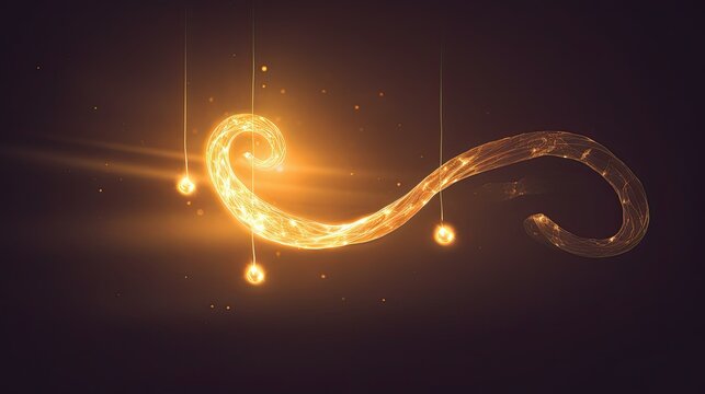 Photograph of a single musical note floating in mid-air, glowing with an ethereal light.