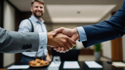 Wall Mural - Professional business colleagues handshake