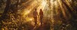 © Georgina B - Young couple walking on a nature trail while holding hands on a late sunny afternoon