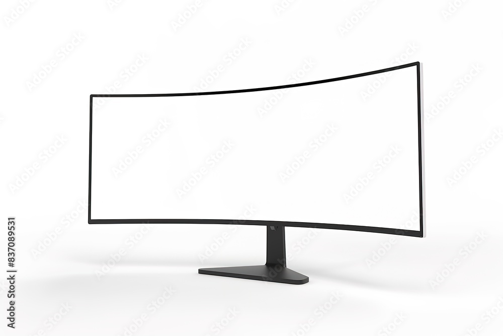Curved monitor isolated on white background, modern design Stock Photo ...